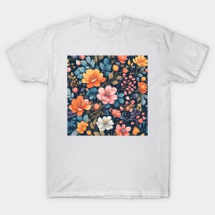 Retro Floral Reverie Vintage T-Shirt